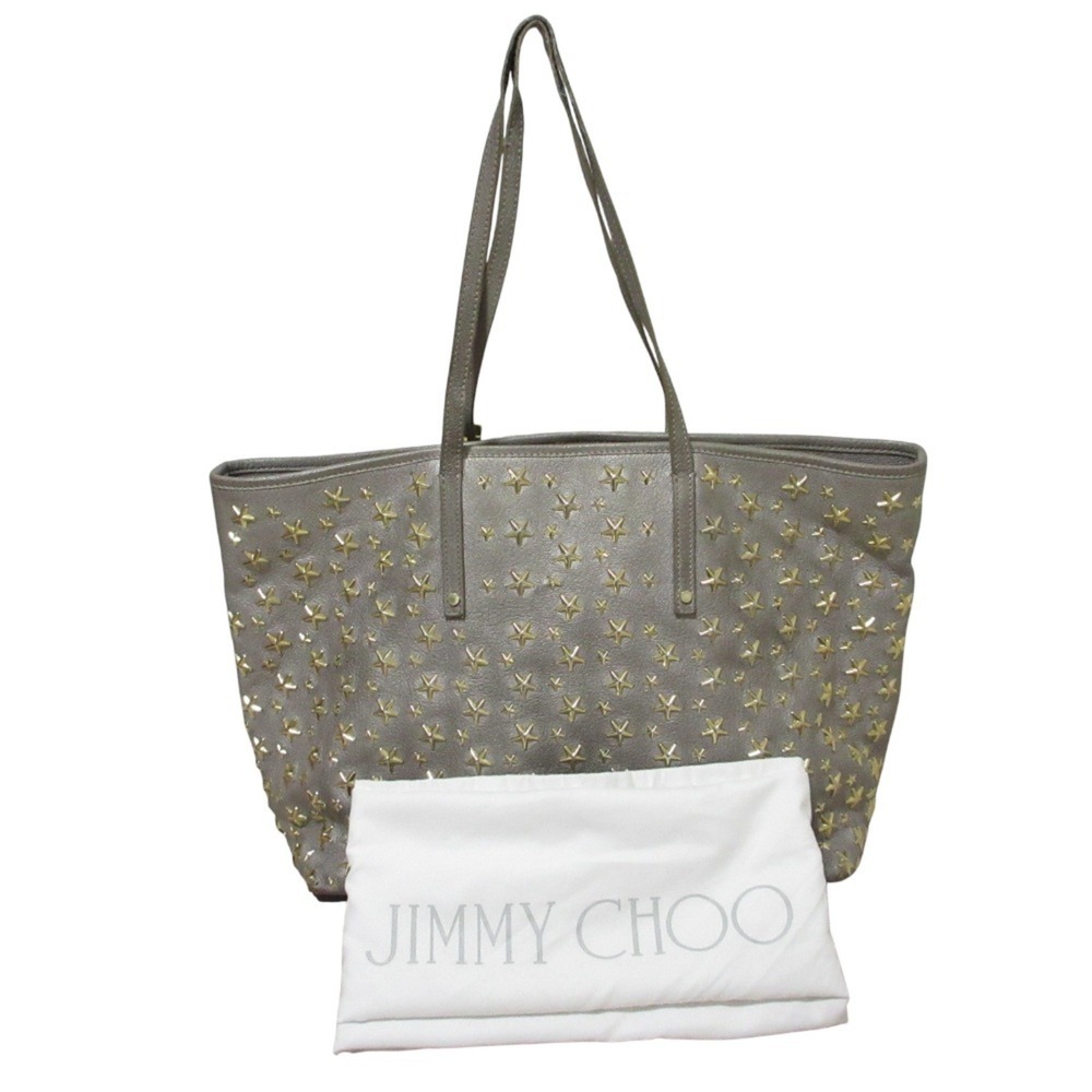 JIMMY CHOO Sasha M Star Studded Leather Tote Bag, Silver, Women's - Picture 8 of 14